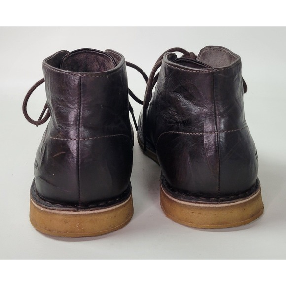 UGG Australia Leighton Mens Dark Brown Crinkled Leather Chukka Desert Boots 11.5